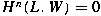 $H^n(L, W) = 0$